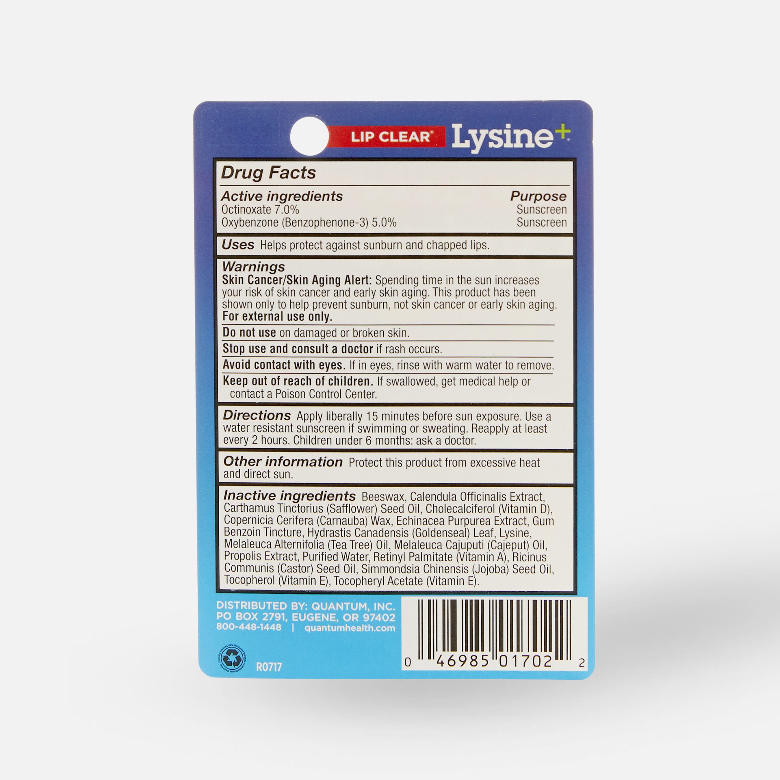 Quantum Health Lip Clear Lysine+ Balm